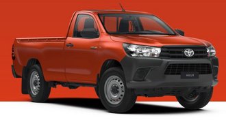 Toyota Hilux in der Farbe Inferno-Orange Metallic - verfügbar im Autohaus Goos