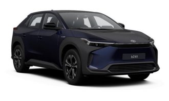 Der Toyota bZ4X in der Farbe Regentblau Metallic – Jetzt bei Goos als Neu- und Gebrauchtwagen erhältlich.