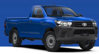 Toyota Hilux in der Farbe Titanblau Metallic - verfügbar im Autohaus Goos